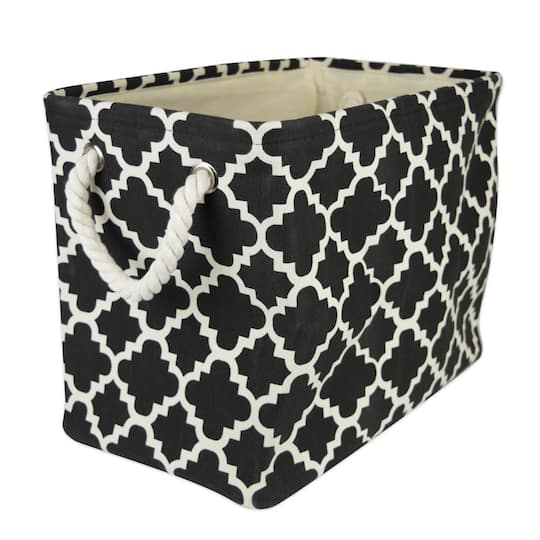 DII® Medium Rectangle Polyester Lattice Bin in Black | 16" x 10" x 12" | Michaels®